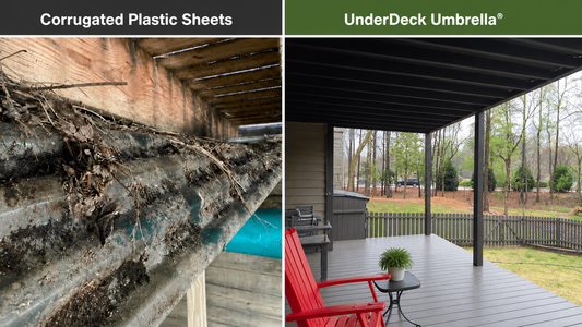 UnderDeck Umbrella vs Corrugated Plastic Sheets | DIY Underdeck Drainage